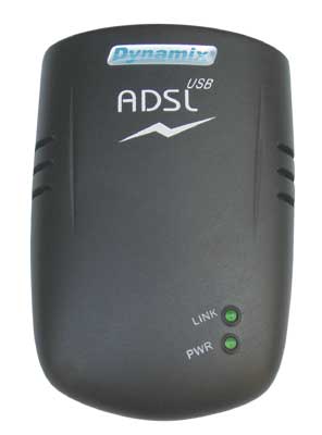 Вид спереду ADSL модем DYNAMIX UM-AU з USB портом