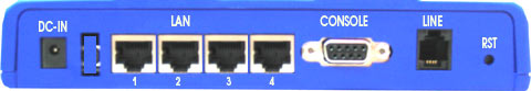 Задня панель DYNAMIX UM-S4 -сімейство універсальних G.SHDSL модемів/маршрутизаторів з розширеними функціями